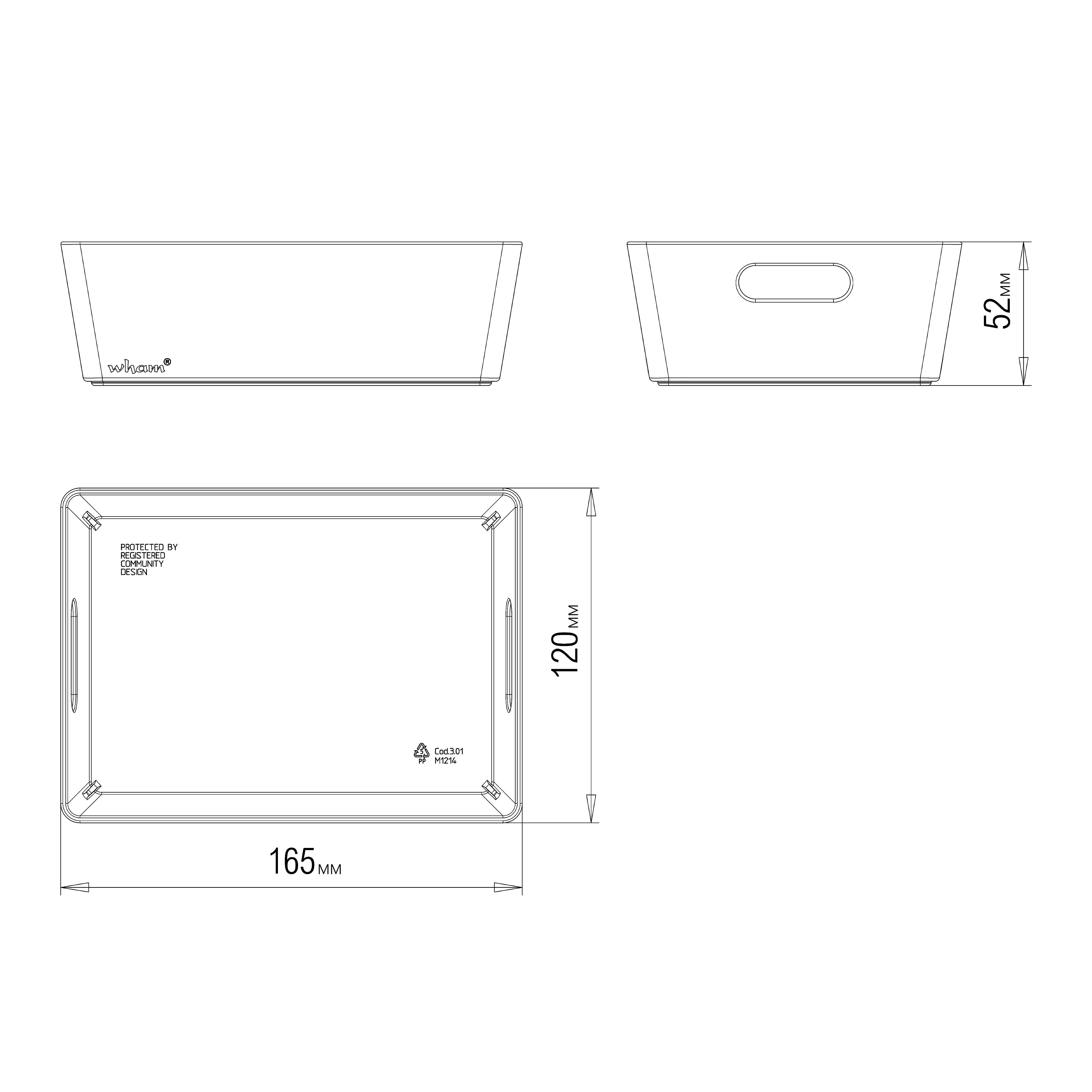 Wham Studio Gloss white Plastic Nestable Storage basket (H)5cm (W)12cm (D)12cm