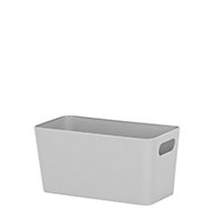 Wham Studio High polished finish Gloss cool grey Plastic Nestable Storage basket (H)10cm (W)20cm (D)20cm