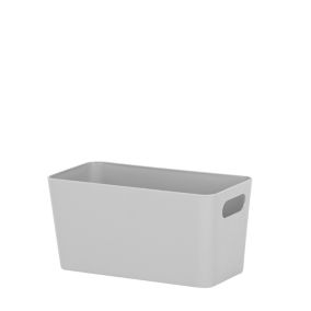 Wham Studio High polished finish Gloss cool grey Plastic Nestable Storage basket (H)10cm (W)20cm (D)20cm