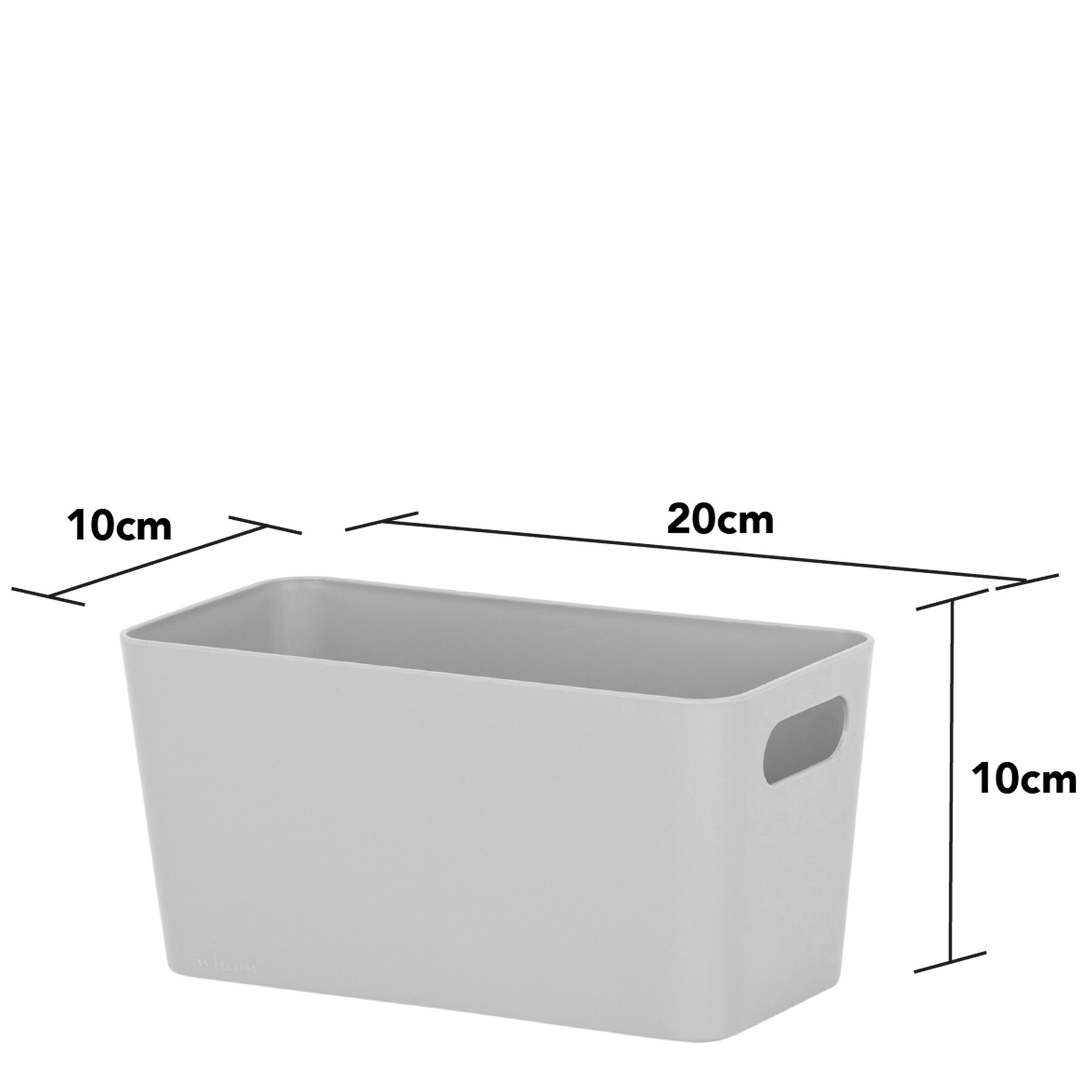 Wham Studio High polished finish Gloss cool grey Plastic Nestable Storage basket (H)10cm (W)20cm (D)20cm