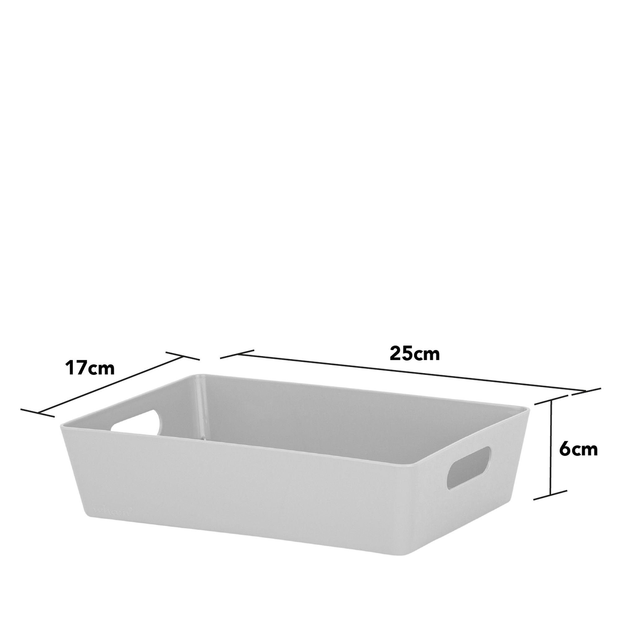 Wham Studio High polished finish Gloss cool grey Plastic Nestable Storage basket (H)6cm (W)17cm (D)17cm