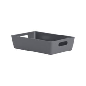 Wham Studio Matt dark grey Plastic Nestable Storage basket (H)6cm (W)17cm (D)17cm