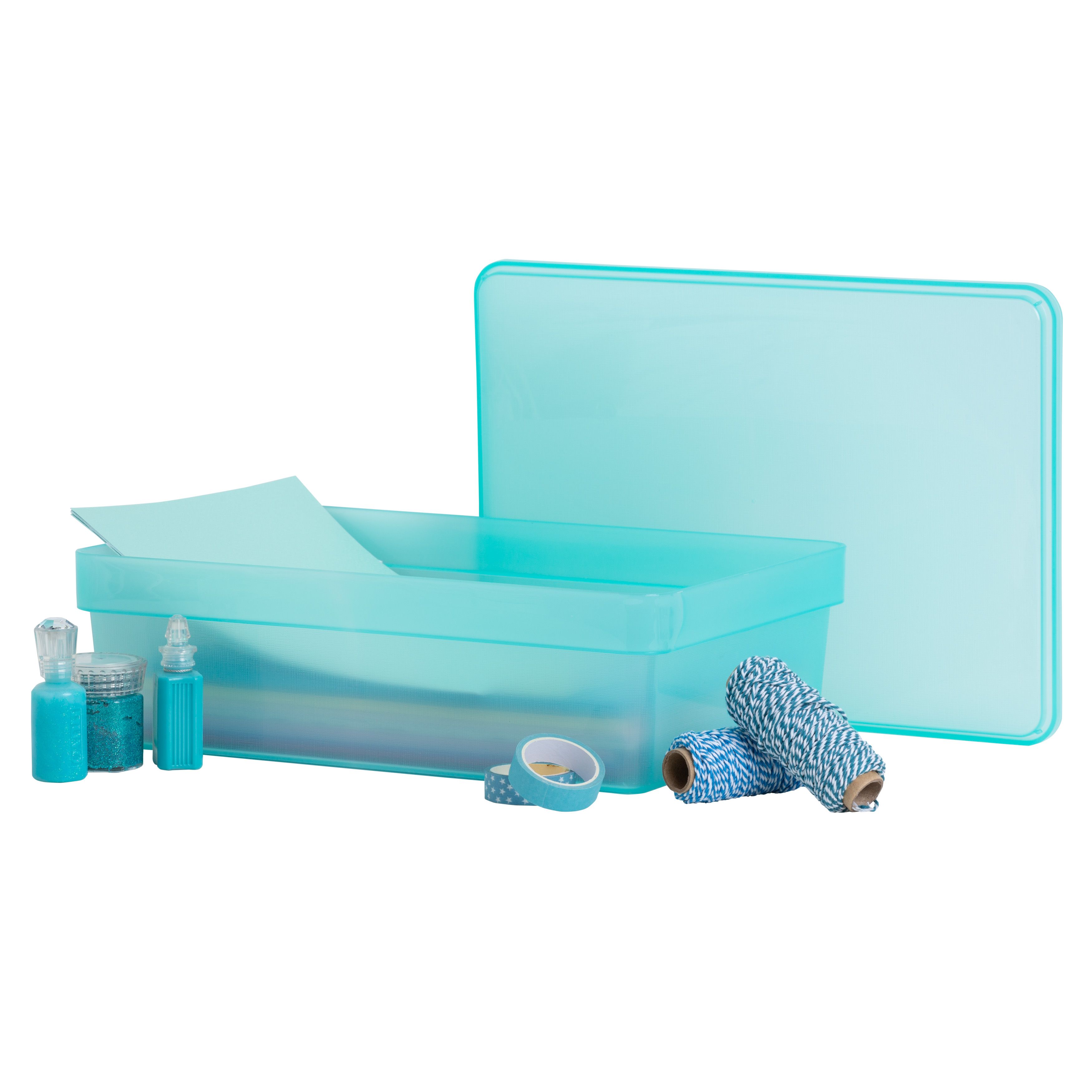 Wham Studio Stack Aqua Rectangular 8.9L Medium Plastic Stackable ...
