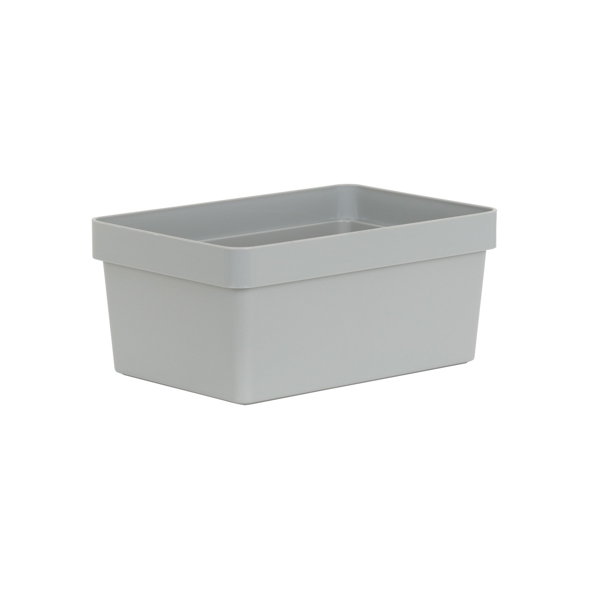 Wham Studio Stack Matt grey Plastic Stackable Storage basket (H)12cm (W)25.3cm