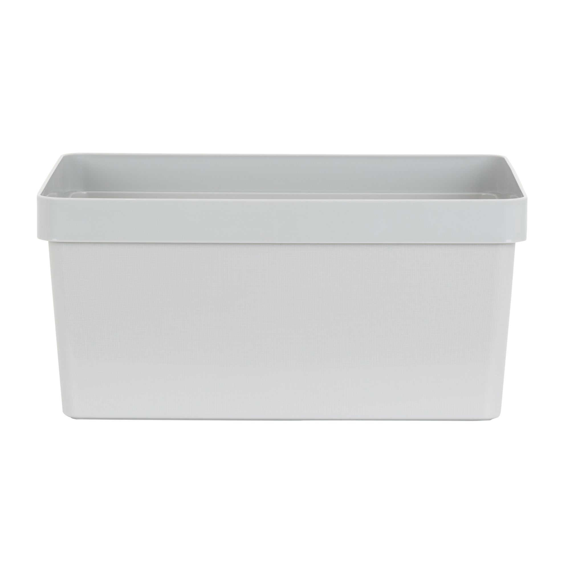 Wham Studio Stack Matt light grey Plastic Stackable Storage basket (H)18cm (W)26cm (D)26cm