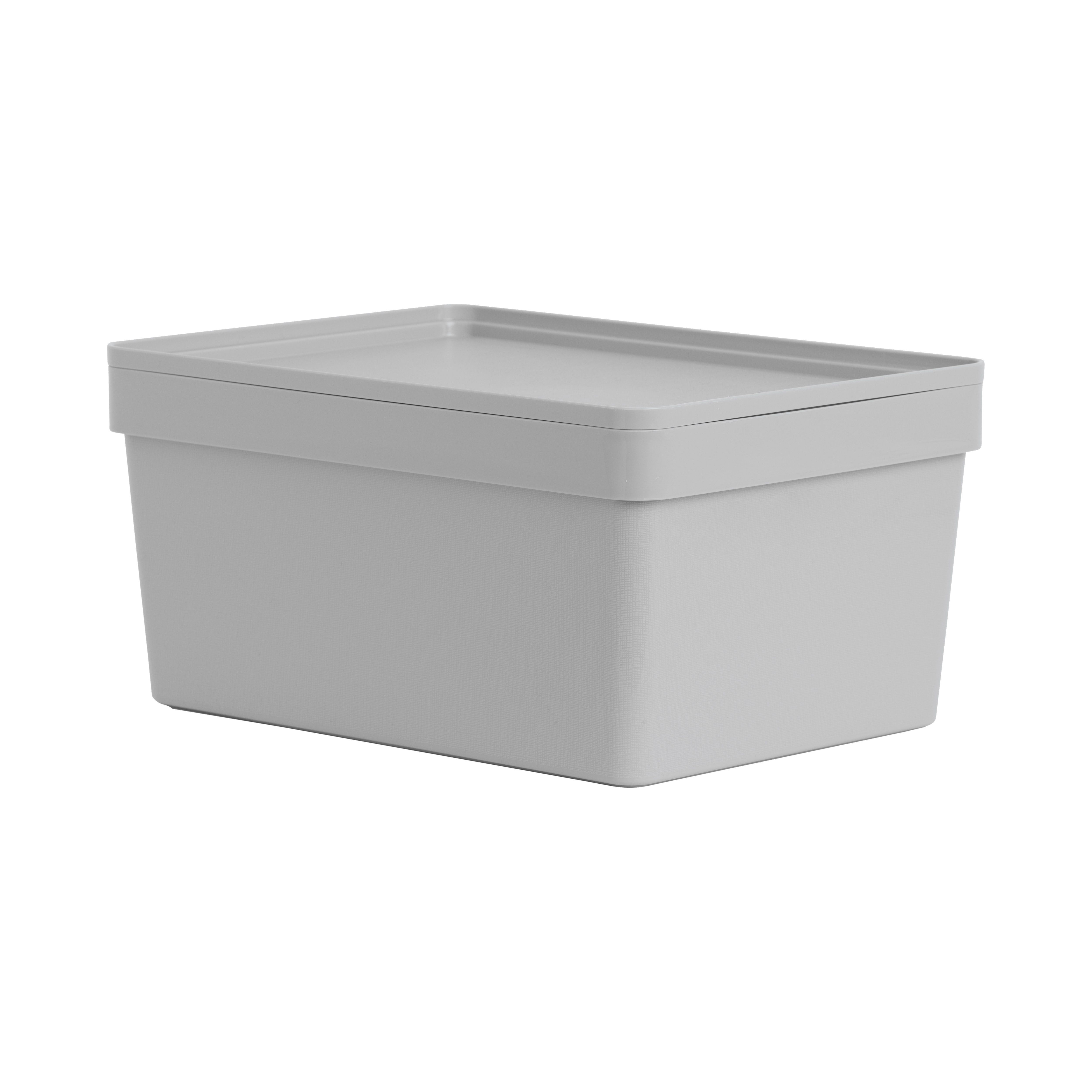 Wham Studio Stack Matt light grey Plastic Stackable Storage basket (H)18cm (W)26cm (D)26cm