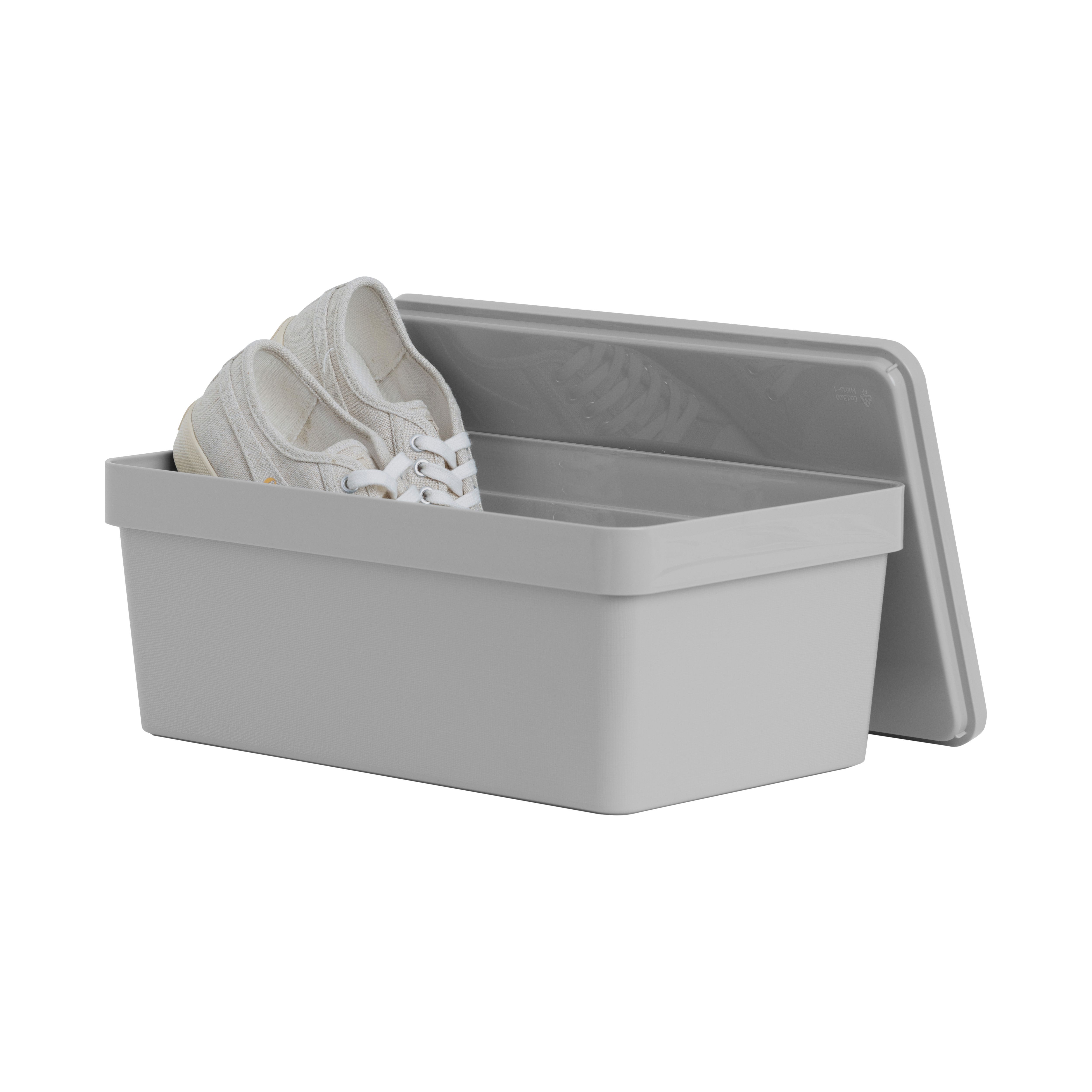 Wham Studio Stack Matt light grey Stackable Shoe storage box (H)150mm (W)215mm - 4