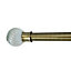 Whirley Antique brass effect Glass Ball Curtain pole finial (Dia)28mm, Pack of 2