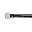Whirley Black Nickel effect Glass Ball Curtain pole finial (Dia)28mm, Pack of 2