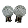Whirley Chrome effect Glass & iron Ball Curtain pole finial (Dia)28mm, Pack of 2