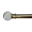 Whirley Stainless steel effect Glass Ball Curtain pole finial (Dia)28mm, Pack of 2