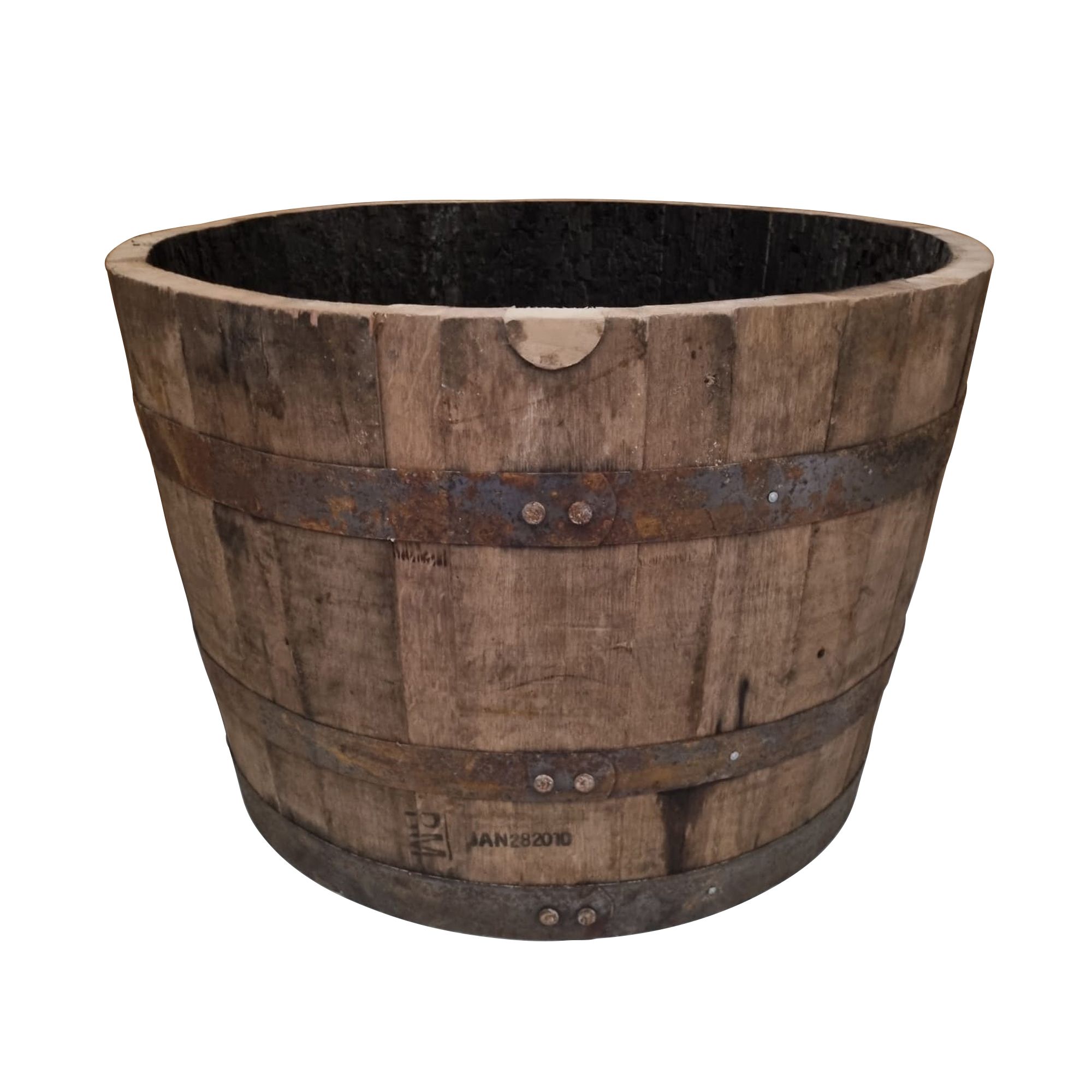 Whiskey barrel Unfinished rustic Wood Plant pot (Dia) 60.9cm, (H)45.7cm, 9L
