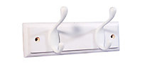 White 2 Hook rail, (L)228mm (H)15mm