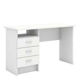 White 3 Drawer Desk (H)726mm (W)1201mm (D)481mm