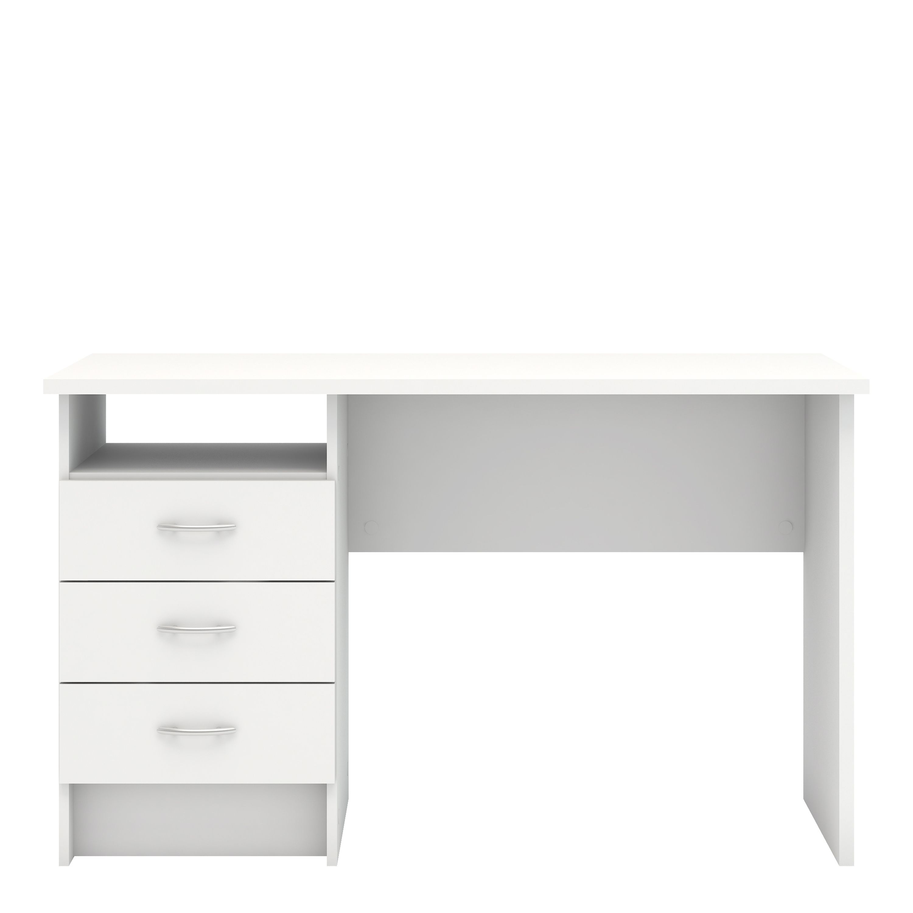 White 3 drawer Desk (H)726mm (W)1201mm (D)481mm