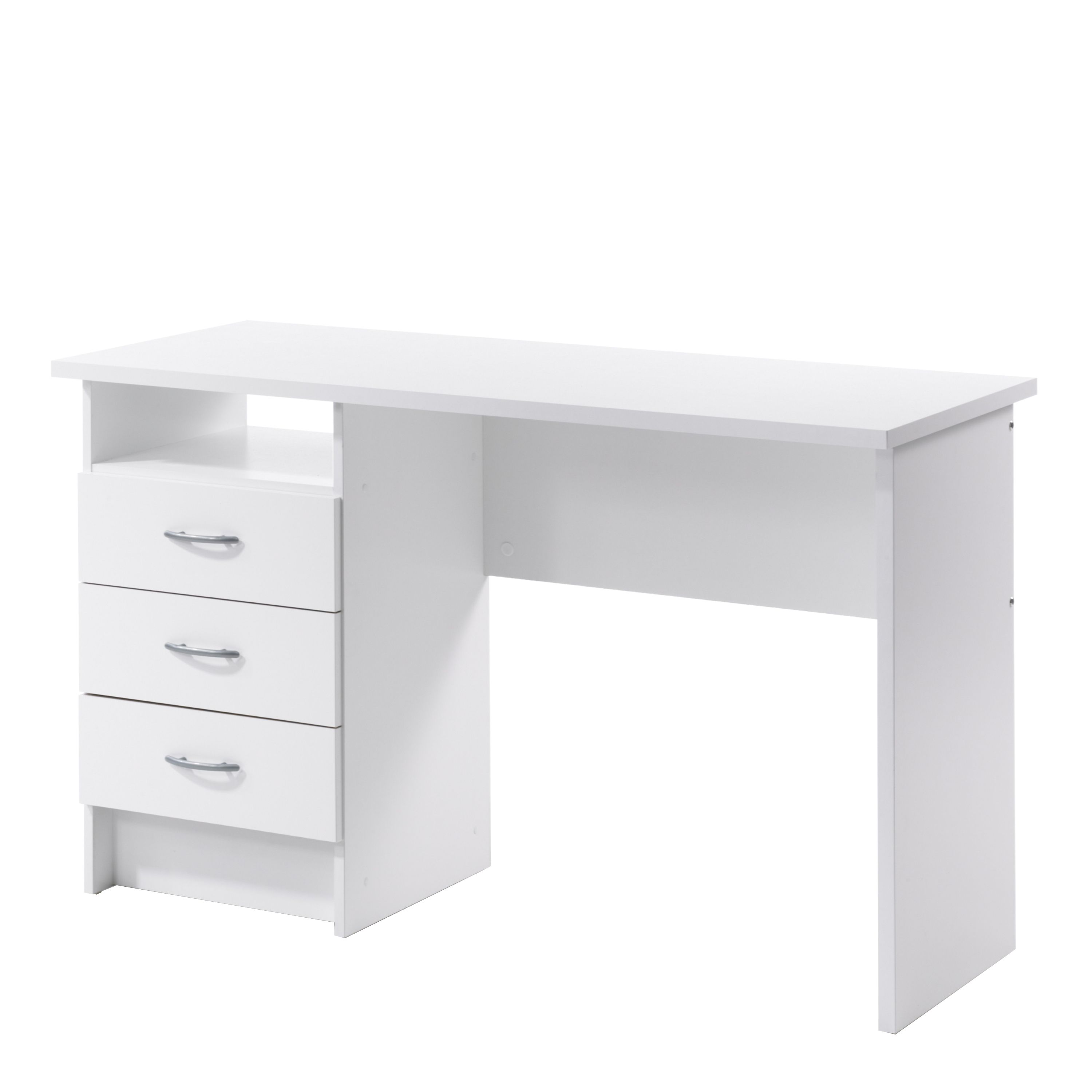 White 3 drawer Desk (H)726mm (W)1201mm (D)481mm