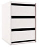 White 3 Drawer Ready assembled Chest of drawers (H)600mm (W)350mm (D)450mm