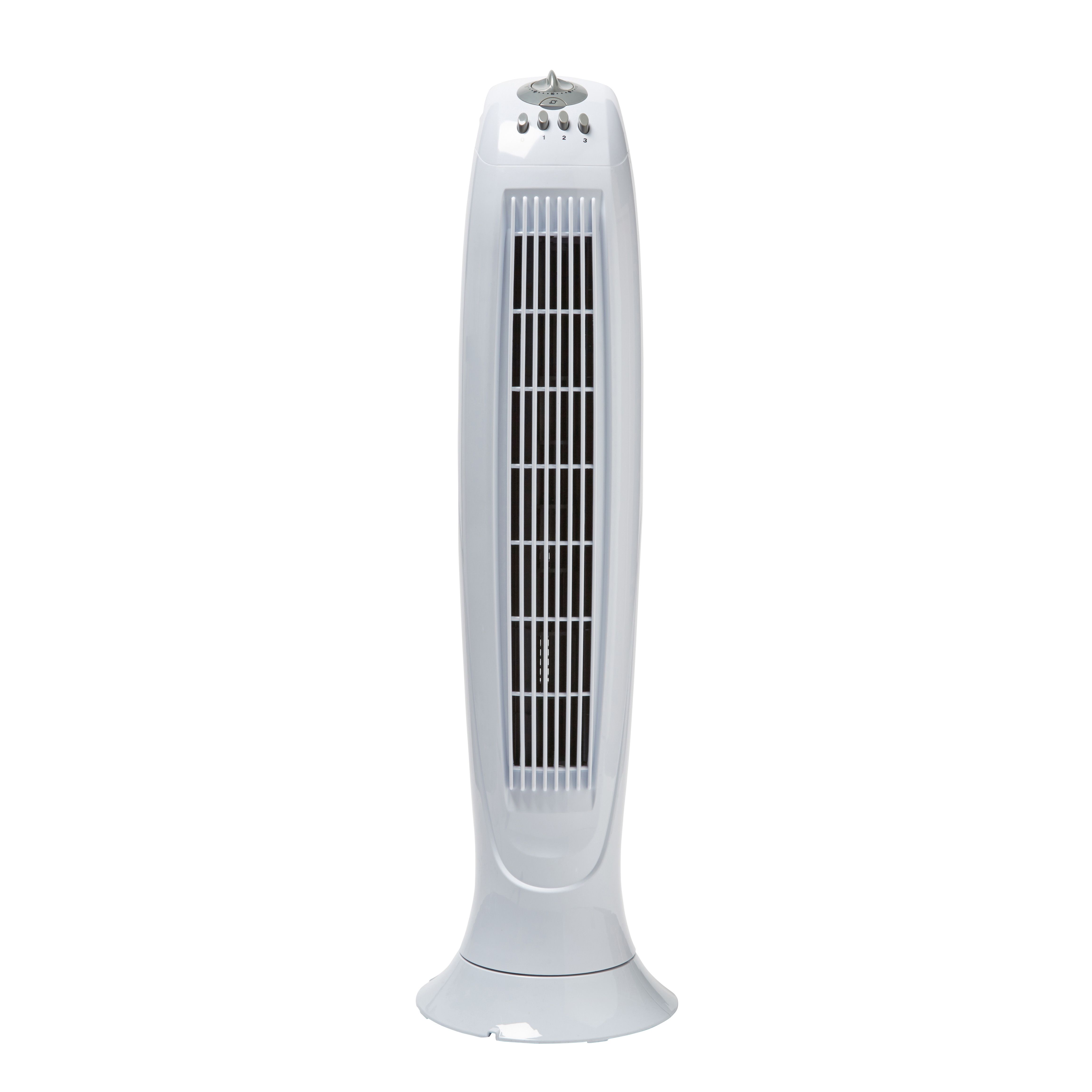 White 3-speed 220V Tower fan