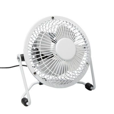 White 4" 4W Remote controlled Table fan