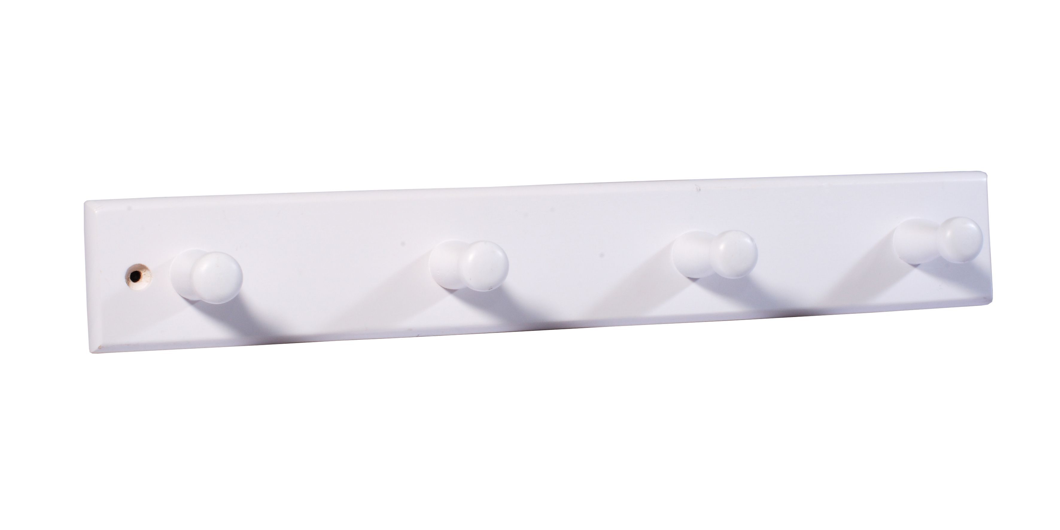 White 4 Hook rail (H)60mm