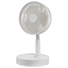 White 6" Foldable Rechargeable Fan
