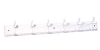 White 6 Hook rail, (L)685mm (H)15mm