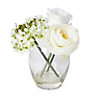 White Artificial floral arrangement in Hydrangea & rose