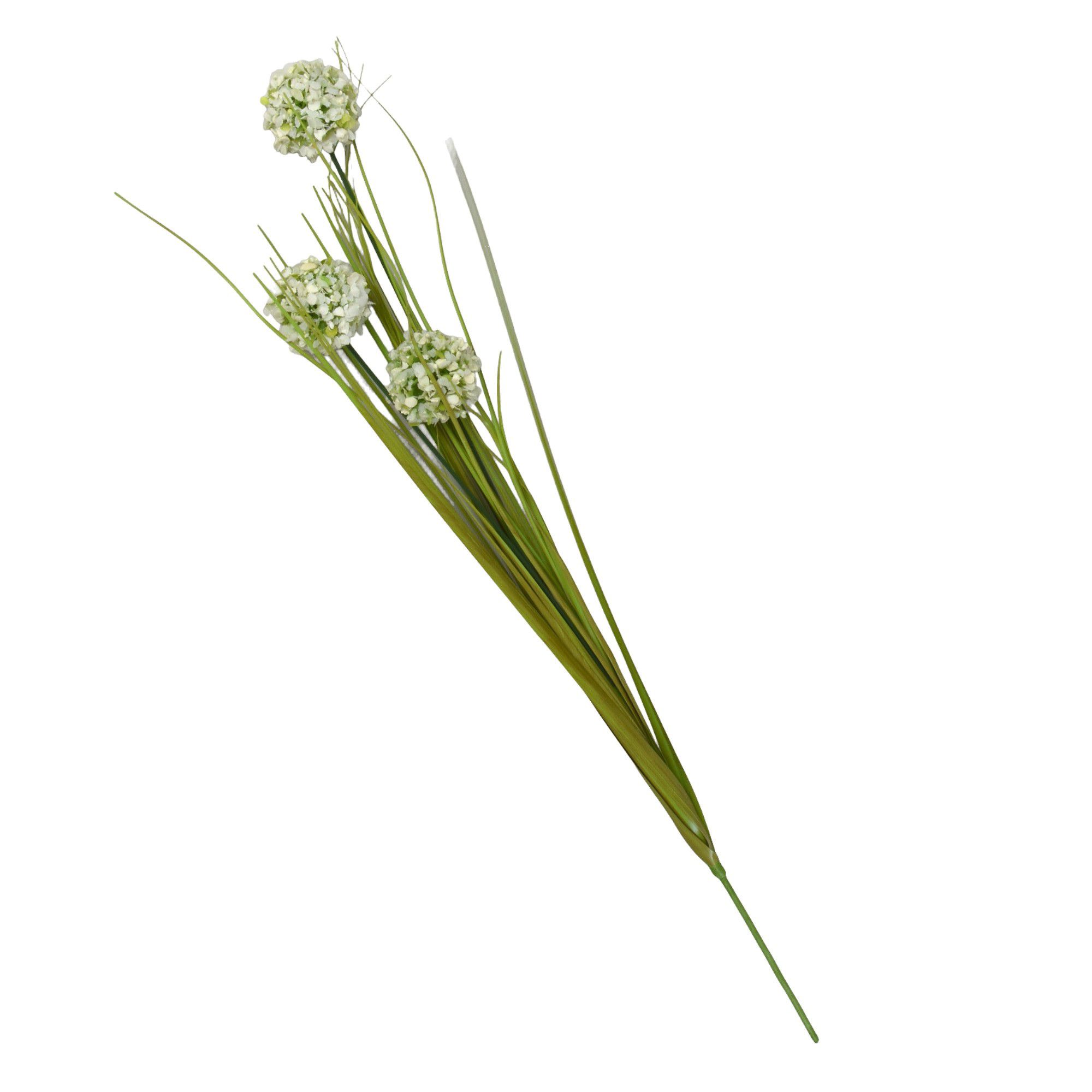 White Billy Button Single stem Artificial flower (H) 870mm