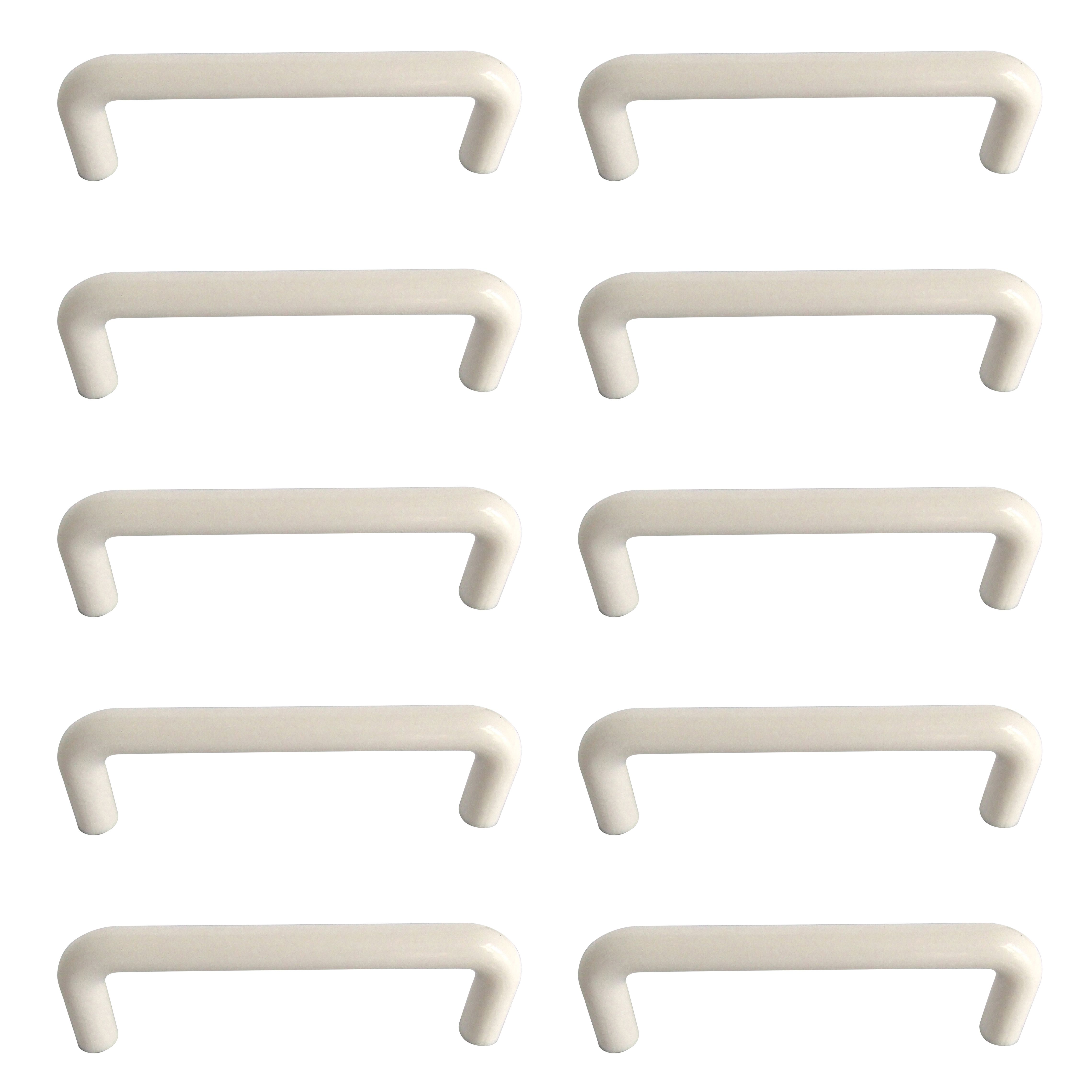 White Cabinet D-shaped Pull handle, Pack of 10