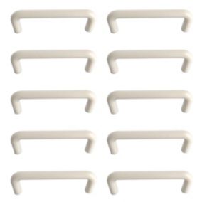 White Cabinet D-shaped Pull handle, Pack of 10