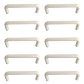 White Cabinet Pull handle, Pack of 10