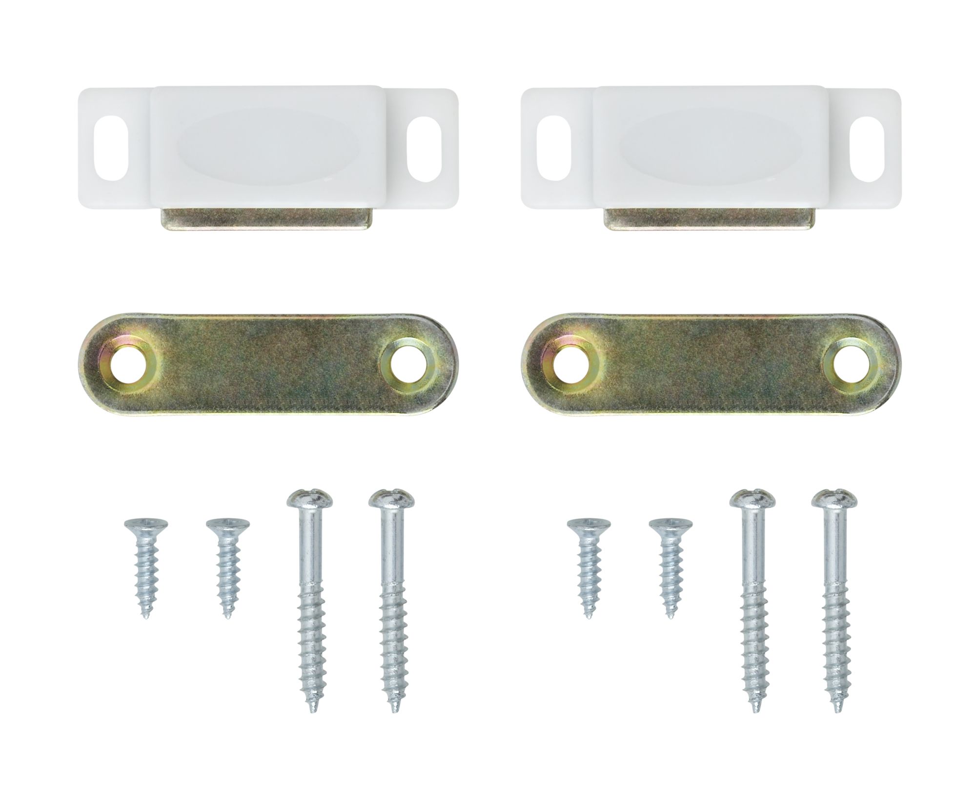 White Carbon steel catch, Pack of 2 DIY at B&Q