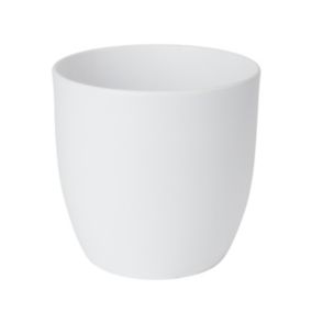 White Ceramic Round Plant pot (Dia)27cm