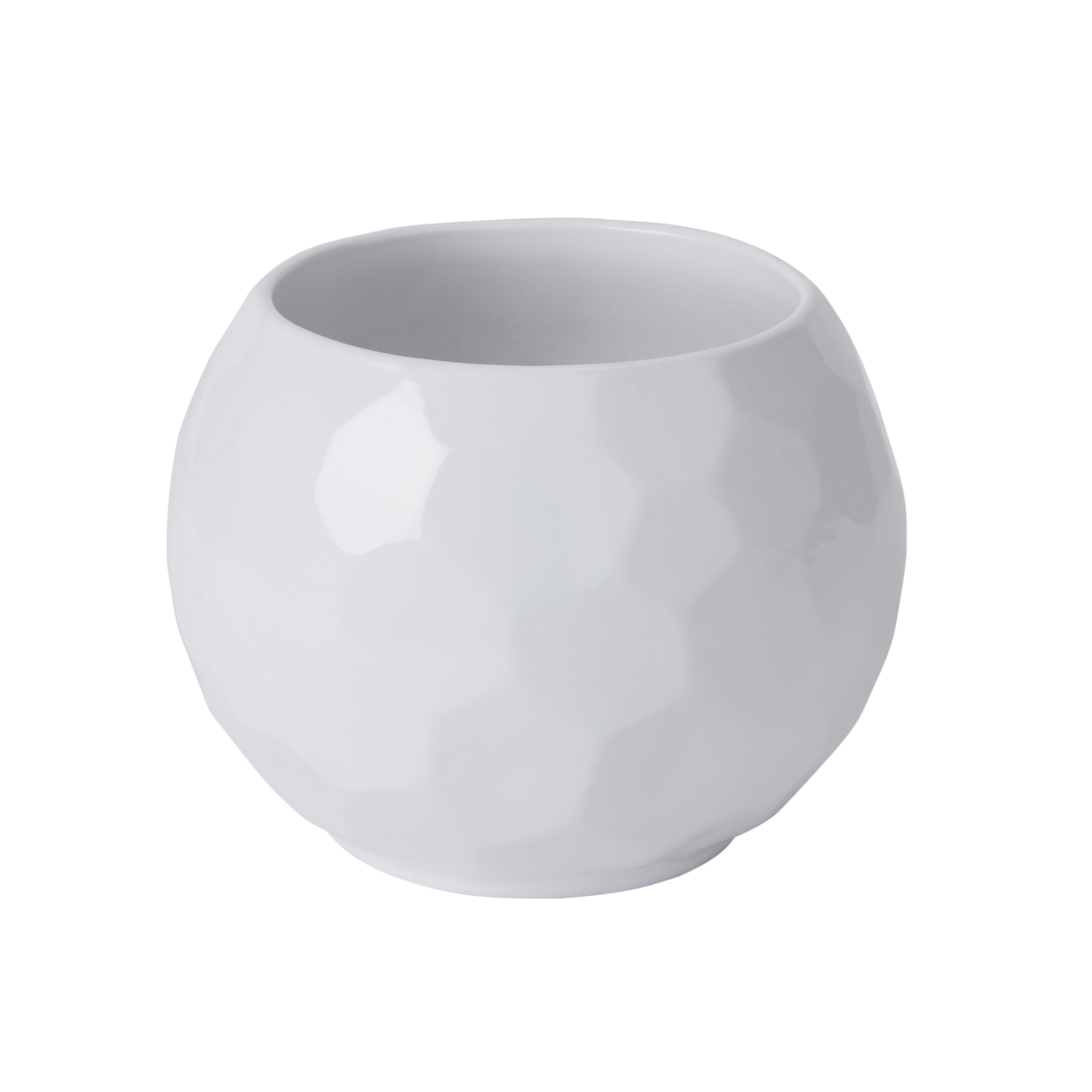 White Clay Honeycomb Circular Plant pot (Dia)19cm