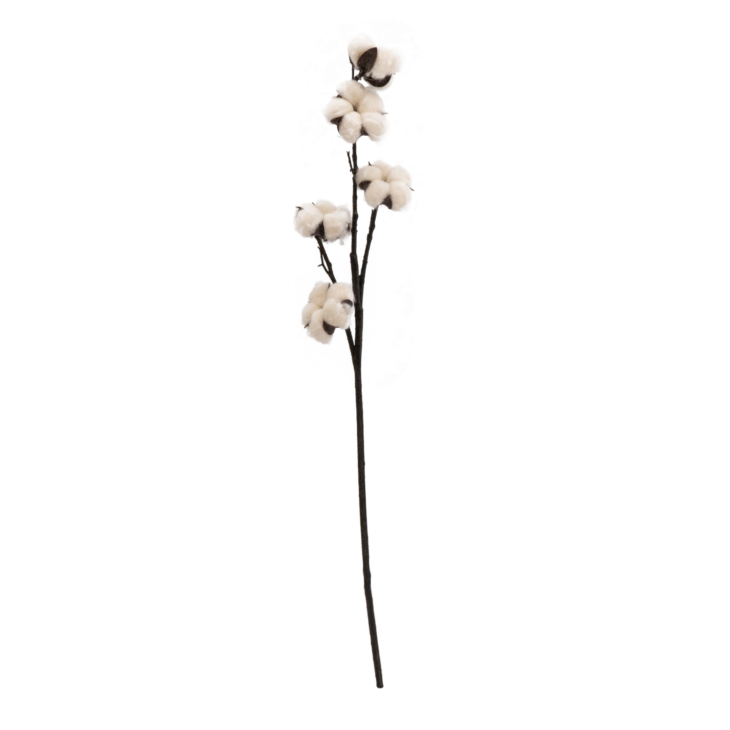 White Cotton Single stem Artificial flower