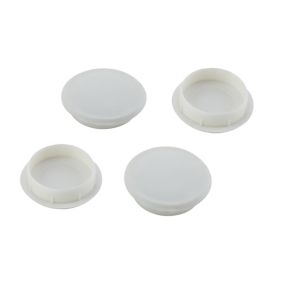 White Cover cap (Dia)26mm, Pack of 4