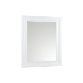 White Curved Rectangular Wall-mounted Framed Mirror, (H)63cm (W)53cm