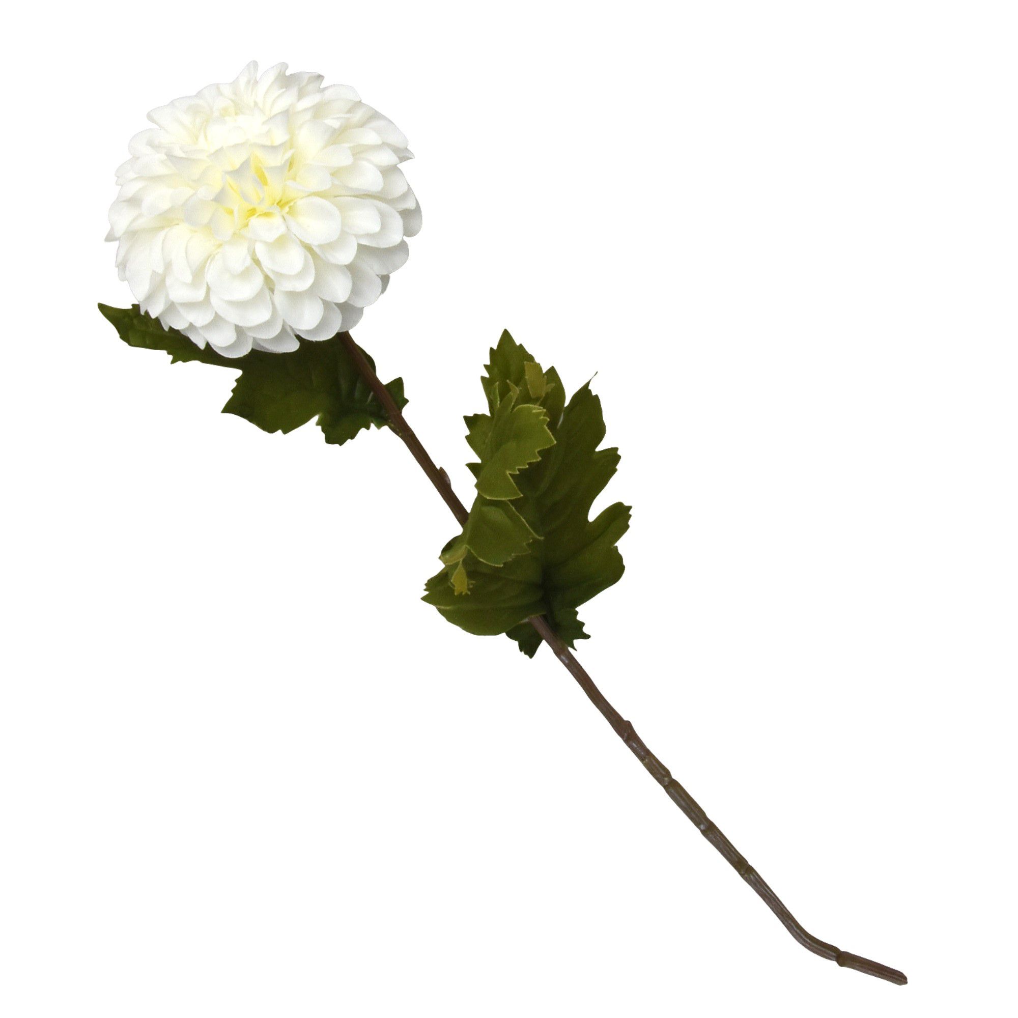 White Dahlia Single stem Artificial flower (H) 600mm