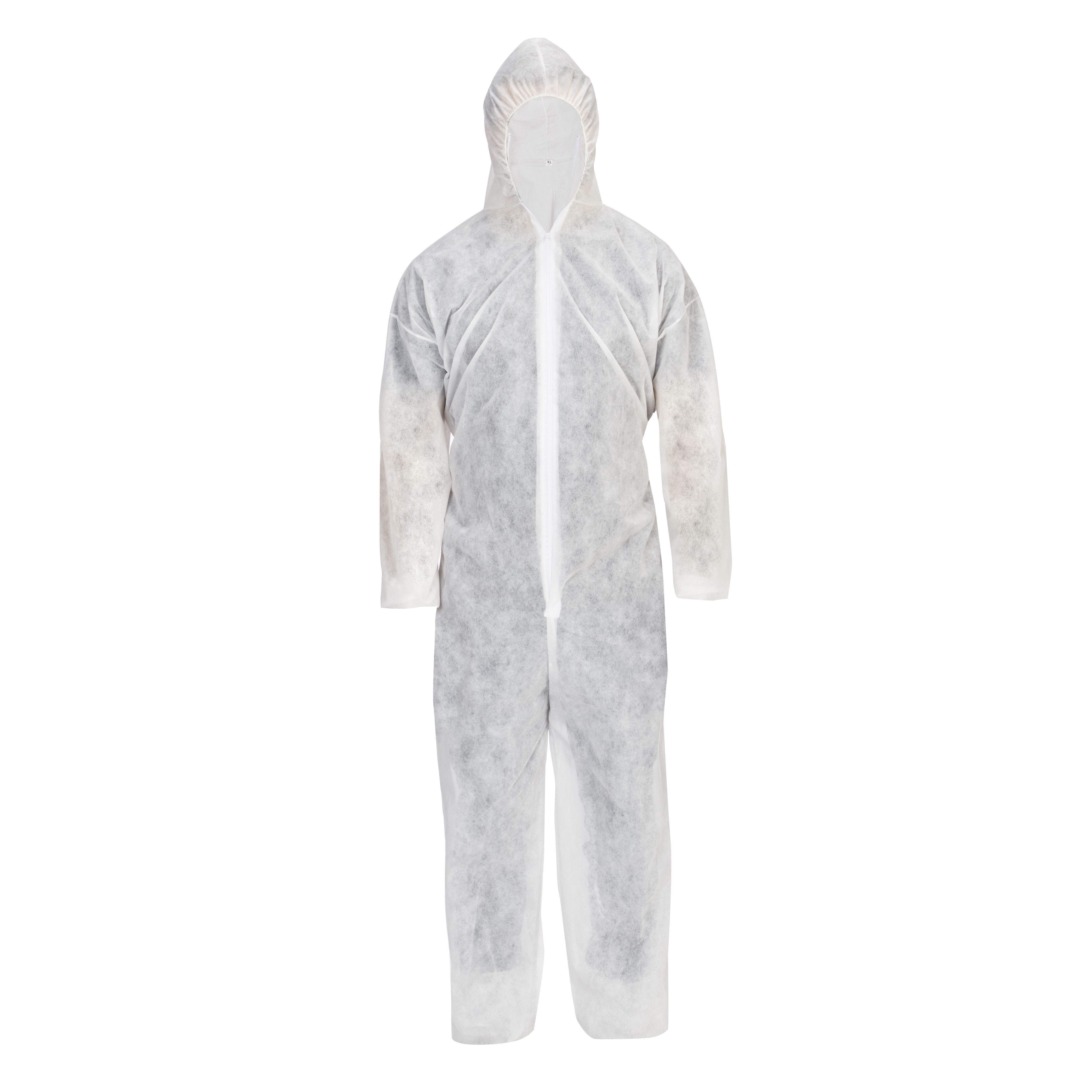 Waterproof Coveralls, Disposable Body Suit with Hood, pack/6