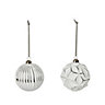 White Distressed effect Plastic Bubble Bauble, Set of 2