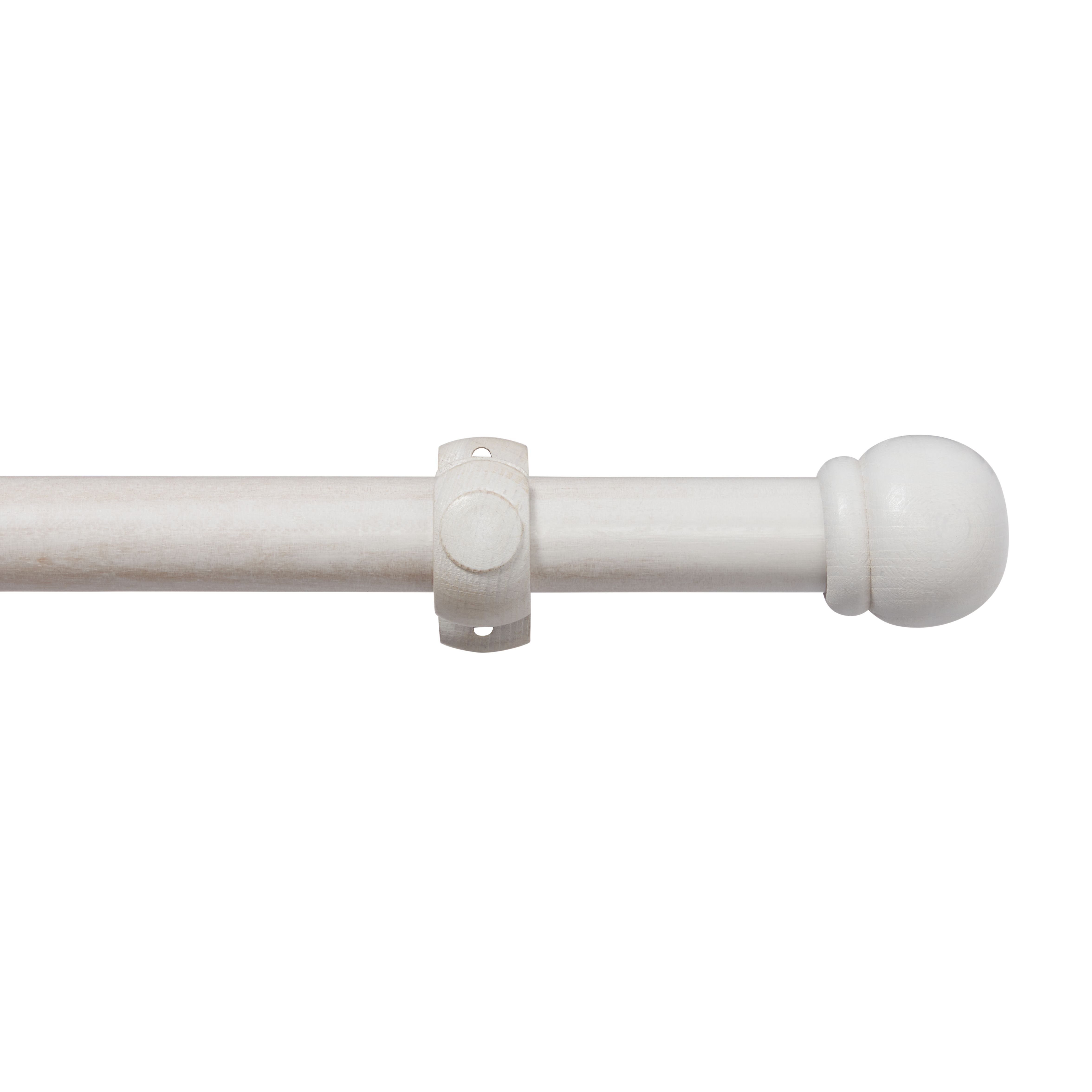 White Fixed Curtain pole Set, (L)1.5m (Dia)28mm DIY at B&Q