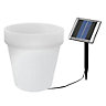 White Frosted effect Flower pot Solar-powered LED Outdoor Decorative light