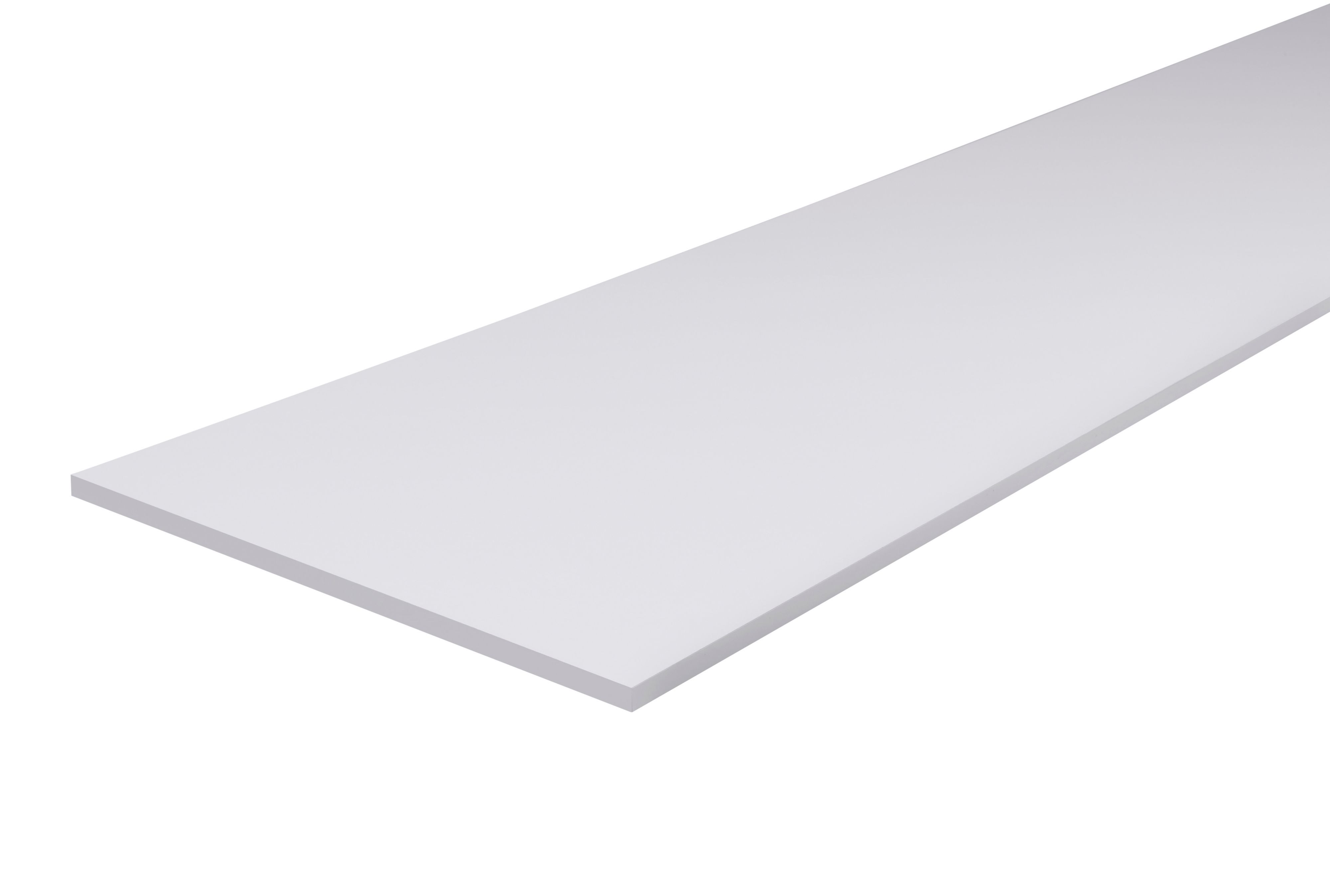 White Fully edged Chipboard Furniture board, (L)0.8m (W)300mm (T)18mm