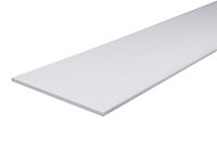 White Fully edged Furniture board, (L)1.2m (W)200mm (T)18mm