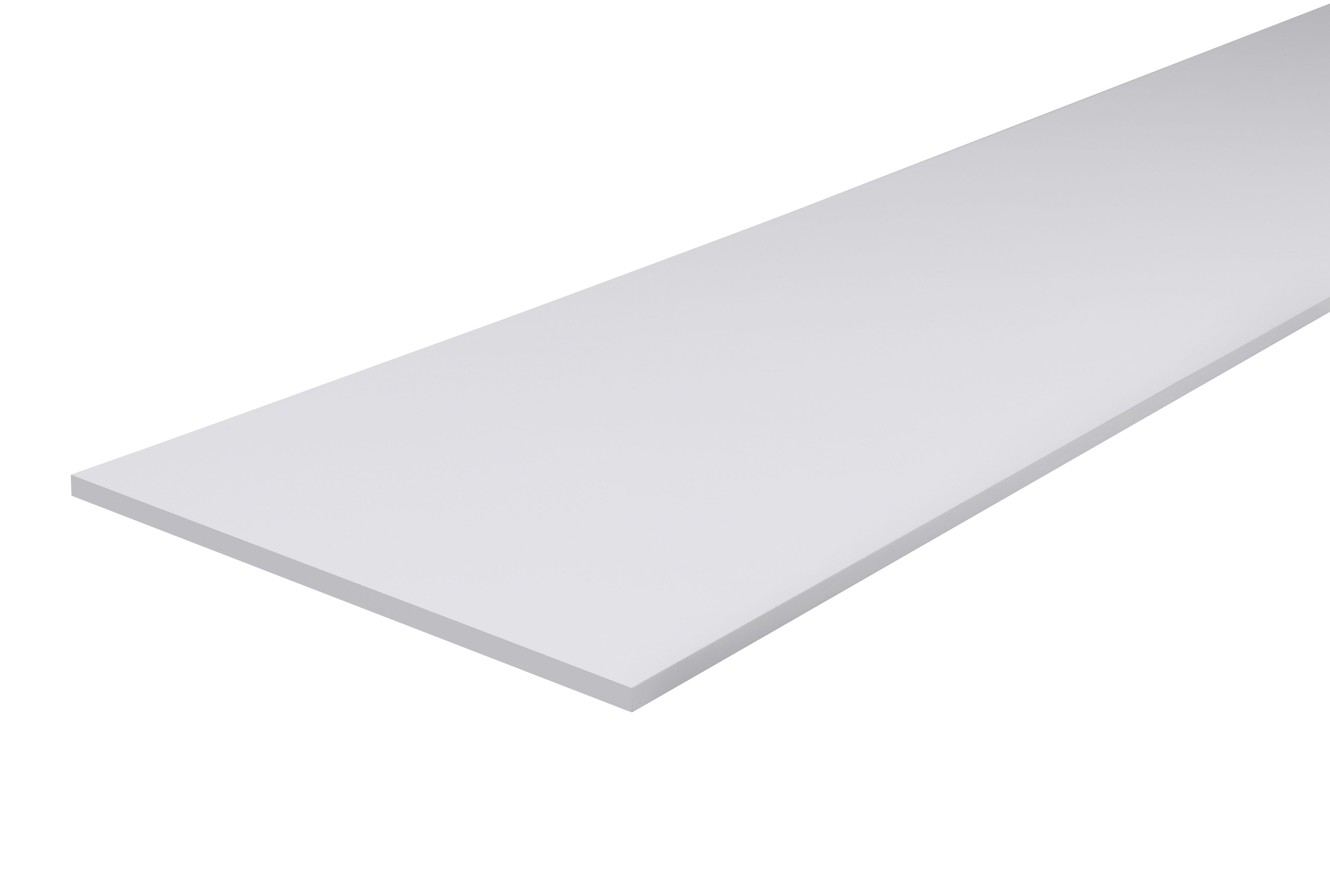 White Fully edged Melamine-faced chipboard (MFC) Furniture board, (L)0.8m (W)300mm (T)18mm