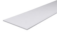 White Fully edged Melamine-faced chipboard (MFC) Furniture board, (L)0.8m (W)400mm (T)18mm