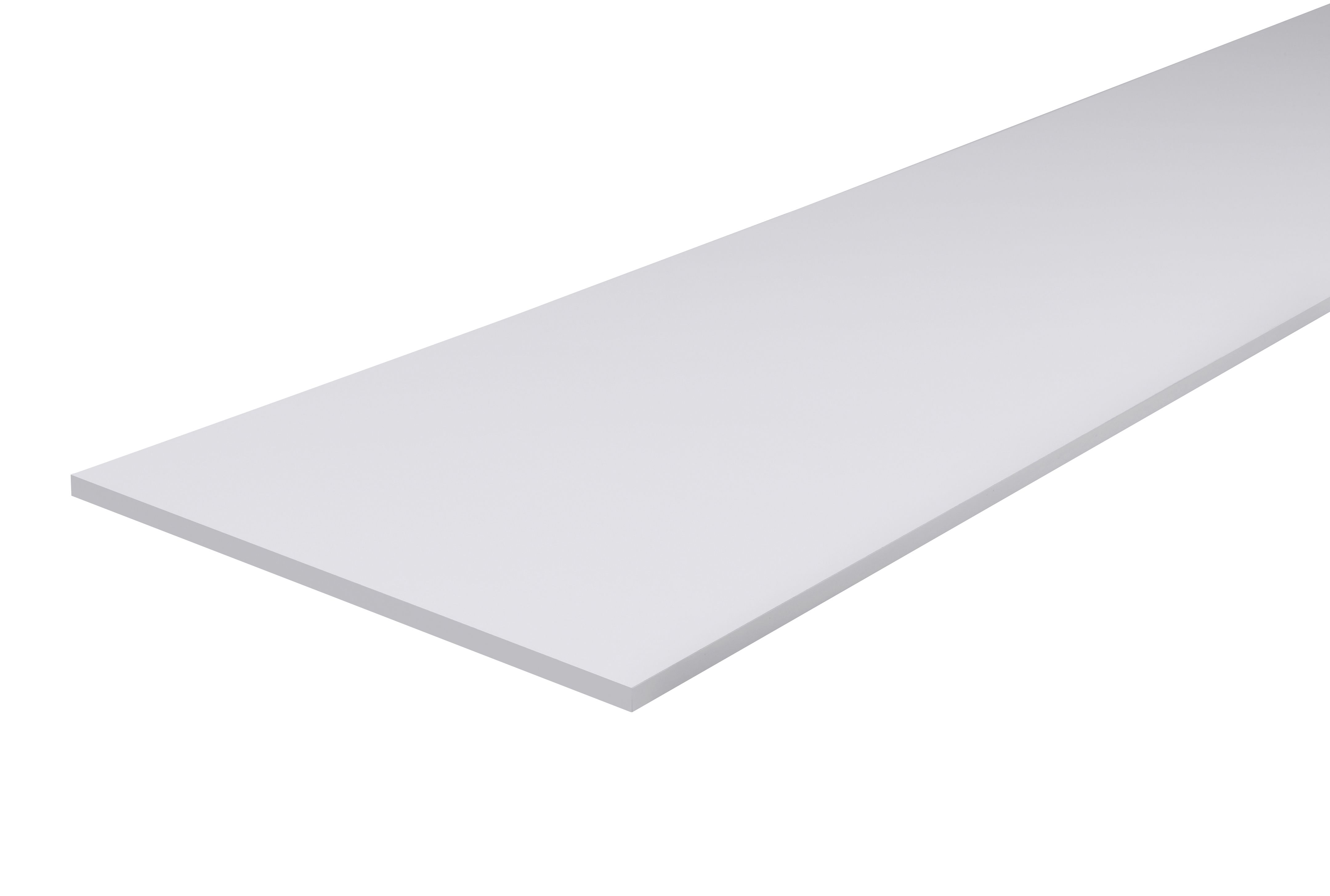 White Fully edged Melamine-faced chipboard (MFC) Furniture board, (L)1.2m (W)300mm (T)18mm