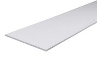 White Fully edged Melamine-faced chipboard (MFC) Furniture board, (L)1.2m (W)400mm (T)18mm