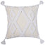 White Geometric Indoor Cushion (L)50cm x (W)50cm