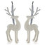 White Glitter effect 3D Reindeer Decoration of 2